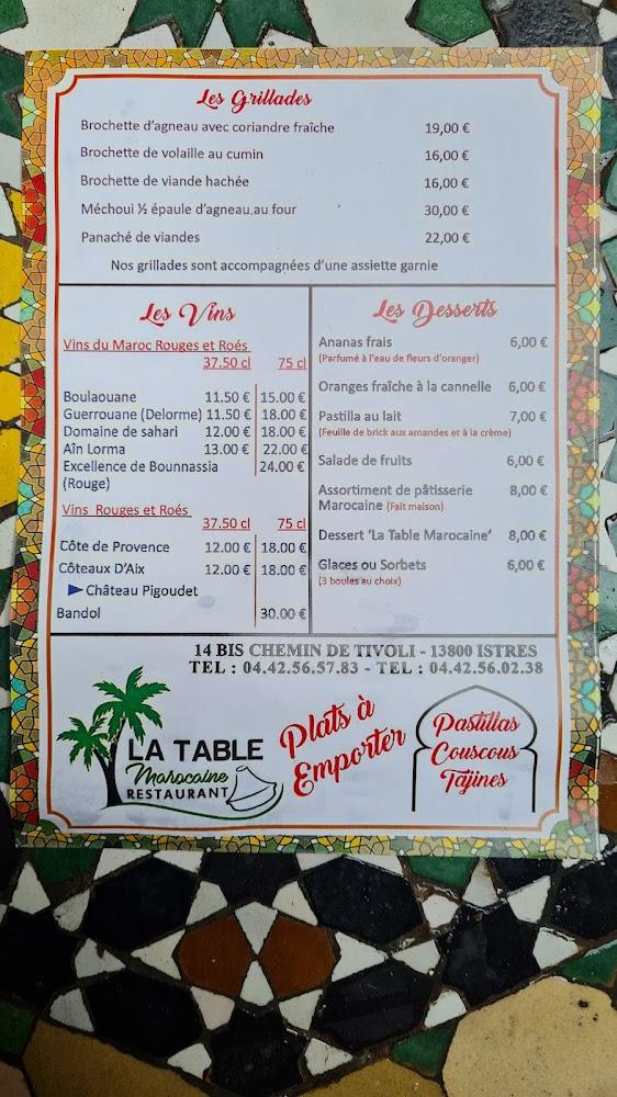 La Table Marocaine - Menu Image 1
